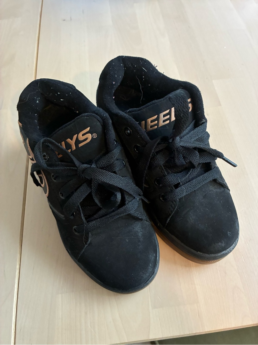 Heelys Black Kids' Lace-Up Skate Sneakers with Rose Gold Logo